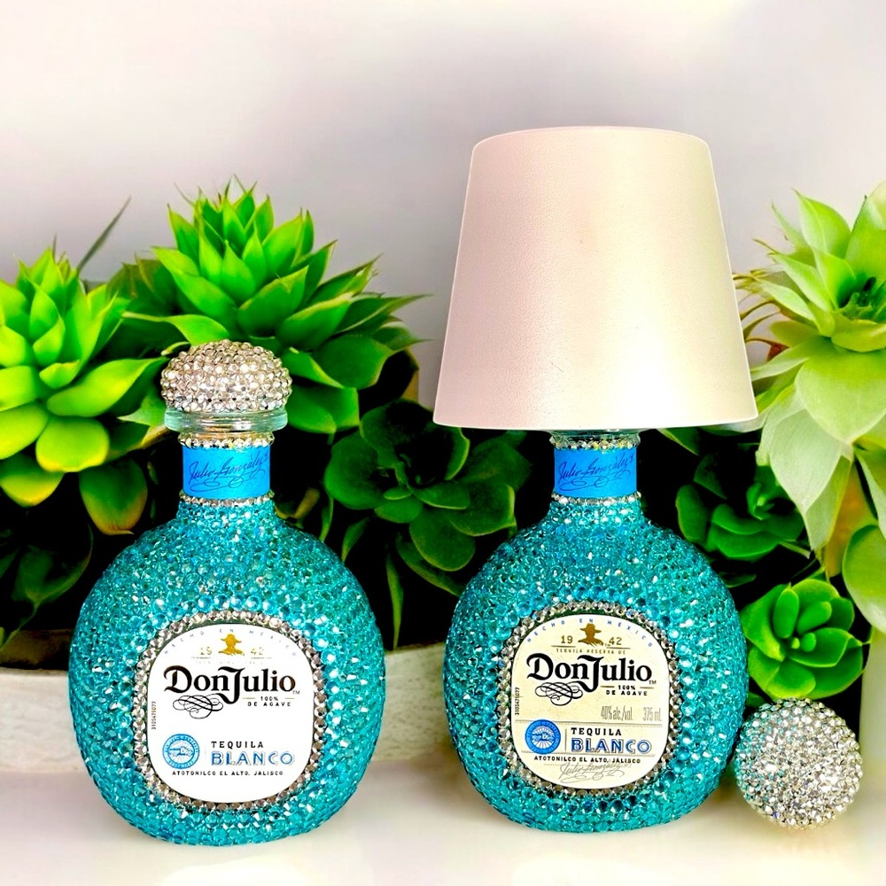 Rhinestoned 375ml Don Julio Blanco Tequila Mini Table Lamp
